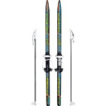 Лыжи подростковые Ski Race с палками, чёрный (140⁄105)