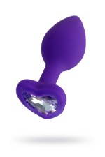 Анальная втулка ToDo by Toyfa Diamond Heart, силикон, фиолетовая, 7 см, O 2 см, 18 г