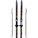 Лыжи подростковые Ski Race с палками, чёрный (120⁄95)