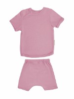 Комплект футболка детская, штанишки (блумеры) AMAROBABY Nature Зефир, розовый