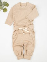 Кофточка и ползунки (штанишки) детские AMAROBABY Fashion, бежевый