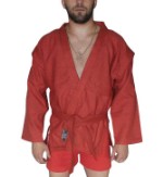 Куртка для самбо Atemi с поясом без подкладки, красная, плотность 550 г/м2, размер 38, AX5