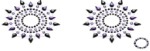Набор стикеров Breast &amp; Pubic Jewelry Crystal Stiker черный + фиолетовый, 2 шт