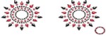 Набор стикеров Breast &amp; Pubic Jewelry Crystal Stiker черный + красный, 2 шт