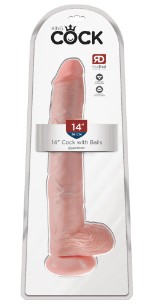 Фаллоимитатор-реалистик King Cock с яичками, 36 см