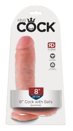 Фаллоимитатор King Cock реалистик, с мошонкой, 20 см
