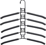 Вешалка-трансформер для одежды 5 в 1, 38x40, «ГИНГО», металл, пена, чёрная
