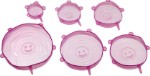 Набор универсальных растягивающихся крышек, 6 шт., силикон, розовый