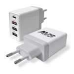 USB сетевое зарядное устройство AVS 4 порта UT-732 (QC 3.0, PD Type C, 3A )