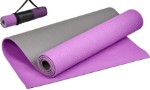 Коврик для йоги и фитнеса Bradex SF 0692, 190*61*0,6 см, двухслойный фиолетовый/серый с чехлом