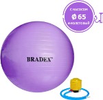 Мяч для фитнеса «ФИТБОЛ-65» Bradex SF 0718 с насосом, фиолетовый