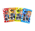 Кислая карамель LUXIING, бокс 440г (22г*20) голубика, лимон, слива, ананас