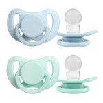 Набор силиконовых  пустышек 6-18 мес, Airy blue/milk mint