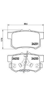 Комплект колодок для дисковых тормозов Brembo арт. P28051