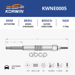 Свеча накаливания Hyundai/KIA пр. Турция KORWIN арт. KWNE0005