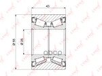 Подшипник ступицы задний (43x25x55) Logan I-II 1.2-1.6 04&gt;/Sandero I-II 1.2-1.6 08&gt; /LADA Vesta Xray LYNXauto арт. WB1298