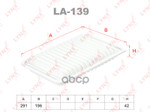 Фильтр воздушный! Toyota Camry 2.4 01&gt; LYNXauto арт. LA139