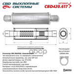 Резонатор CBD-INDIANA L480, овал 84x110мм, под трубу 50мм. Нержавеющий. CBD CBD арт. CBD420617