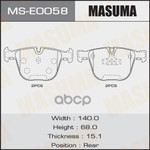 Колодки тормозные дисковые Masuma арт. MSE0058
