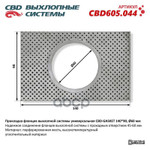 Прокладка глушителя универсальная 14090 отверстие CBD арт. CBD605044