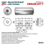Глушитель универсальный. Нерж.. Круг d186, L400. Отверстия с разных сторон по центру (1:1) под трубу CBD арт. CBD430017