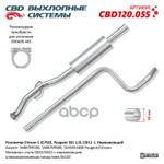 Резонатор Citroen C-ELYSEE, Peugeot 301 1,6L (2012 -). Нержавеющий. CBD арт. CBD120055