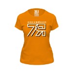 Футболка женская “Хоккейная 7Я” оранжевая