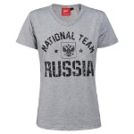 Футболка женская серая “National team Russia”