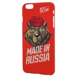 Чехол для Iphone Made in Russia 6+, медведь, красный