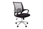 Офисное кресло Chairman 696 хром new Ткань TW-11 (черная)/сетка TW-01 черная