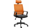 Офисное кресло Бит Ткань-черная/Сетка оранжевая
