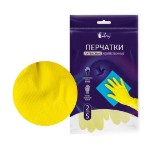 Перчатки латексные хозяйственные Libry желтые (M) 40 г. (KHL002) 12⁄240