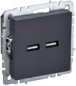 Розетка BRITE USB A+A 3.1А РЮ10-1-БрГ графит IEK BR-U21-D31-K53, 1шт