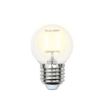 Led-g45-6w/ww/e27/fr pls02wh лампа светодиодная. форма “шар”, матовая. серия sky. теплый белый свет. картон. тм uniel., 1шт