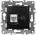 12-3110-05 ЭРА Розетка комбинированная RJ45+TV, IP20, Эра12, антрацит, 1шт