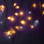 Гирлянда светодиодная Бахрома (Айсикл), 4,0х0,6м, 128 LED ТЕПЛЫЙ БЕЛЫЙ, черный КАУЧУК 3,3мм, IP67, эффект мерцания, 230В NEON-NIGHT (нужен шнур питания 315-000), 1шт