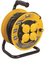 Удлинитель на катушке 4х20м с заземл. 16А IP44 Industrial plus УК20 3х1.5 термозащита IEK WKP15-16-04-20-44, 1шт