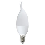 Led-cw37-7w/nw/e14/fr/nr лампа светодиодная. форма “свеча на ветру”, матовая. серия norma. белый свет (4000K). Картон. ТМ Volpe, 1шт