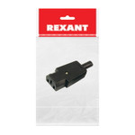 Сетевой штекер на шнур (1 шт.) (пакет БОПП) REXANT, 1шт