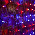 Гирлянда Сеть 2х1,5м, черный ПВХ, 288 LED Красные/Синие (контроллер в комплекте), 1шт