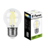 Лампа светодиодная, (7W) 230V E27 4000K, LB-52, 1шт