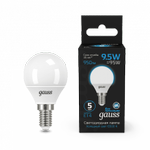 Лампа Gauss Шар 9.5W 950lm 6500K E14 LED, 1шт