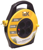 Удлинитель на катушке 4х10м без заземл. 6А IP20 Garden УК10 2х0.75 термозащита IEK WKP23-06-04-10, 1шт