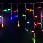 Гирлянда светодиодная Бахрома (Айсикл), 4,8х0,6м, 176 LED RGB, прозрачный ПВХ, IP65, свечение с динамикой, 230В NEON-NIGHT (нужен контроллер 245-908), 1шт