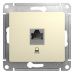 Розетка компьютерная 1-м СП Glossa RJ45 кат.5E механизм беж. SE GSL000281K, 1шт
