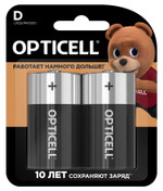 Элемент питания алкалиновый D/LR20 1.5В (блист. 2шт) Basic Opticell 5051005, 1УП.2 шт