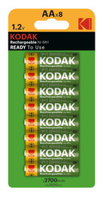 Аккумуляторы NiMH (никель-металлгидридные) Kodak HR6-8BL 2700mAh, 8шт