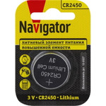 Элемент питания литиевый CR2450 93 824 NBT-CR2450-BP1 (блист.1шт) NAVIGATOR 93824, 1УП.1 шт.