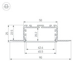 Профиль KLUS-POWER-W50H25-F-HIDE-2000, 2м
