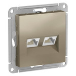 Розетка компьютерная 2-м AtlasDesign RJ45 кат.5E механизм шампань SE ATN000585, 1шт